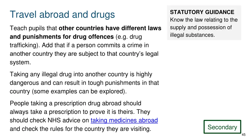 travel abroad and drugs