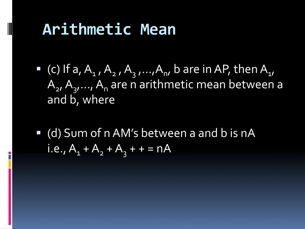 arithmetic mean