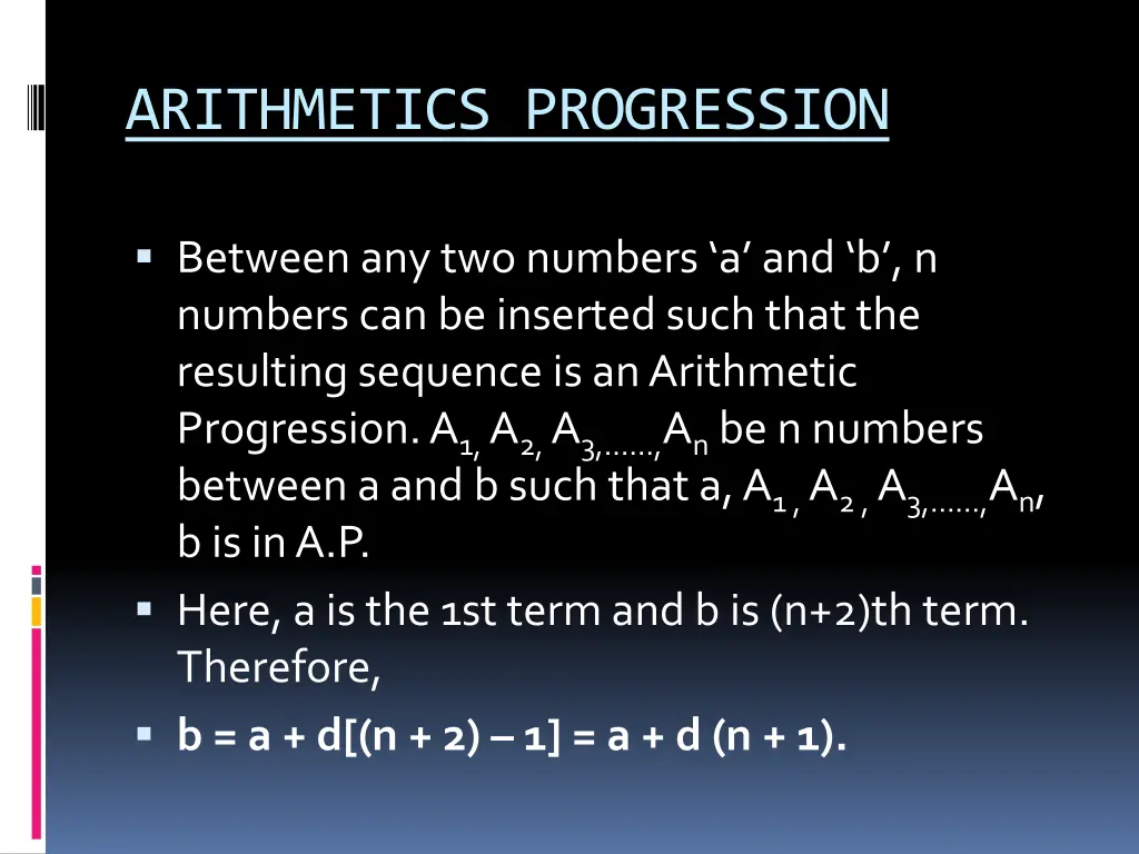 arithmetics progression