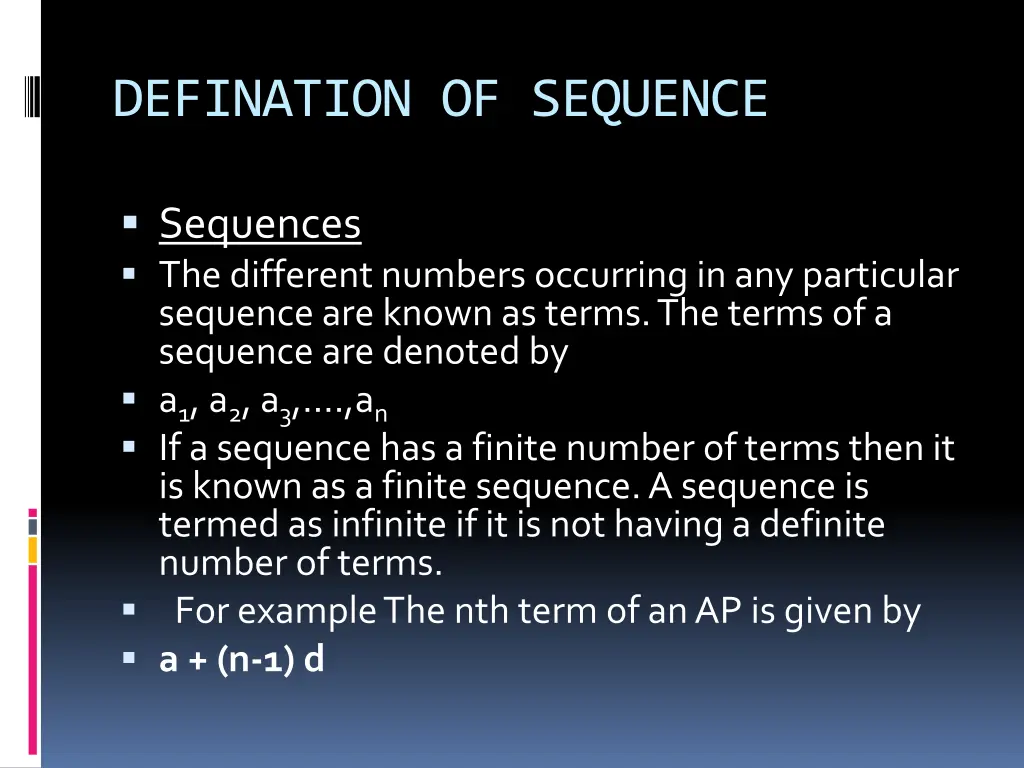 defination of sequence