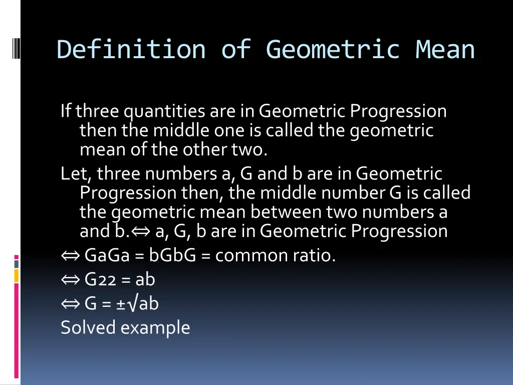 definition of geometric mean