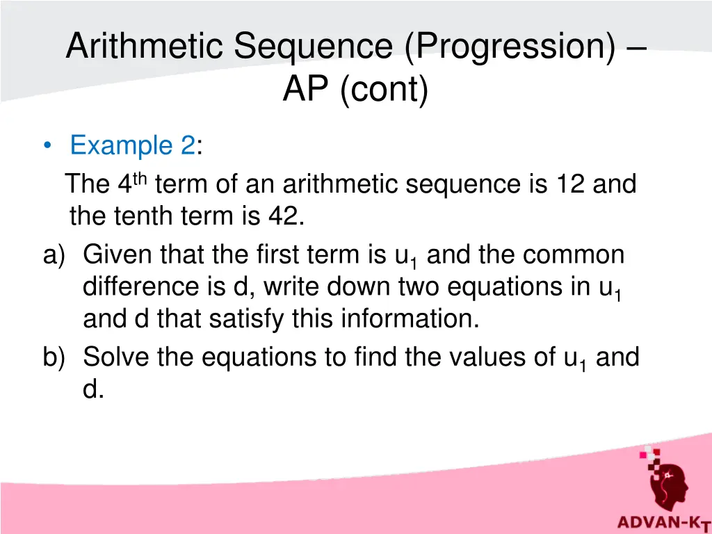 arithmetic sequence progression ap cont 1