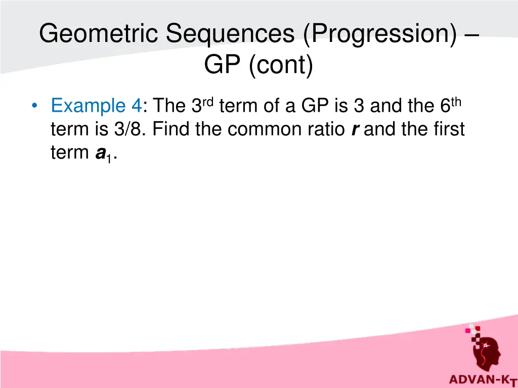 geometric sequences progression gp cont 1