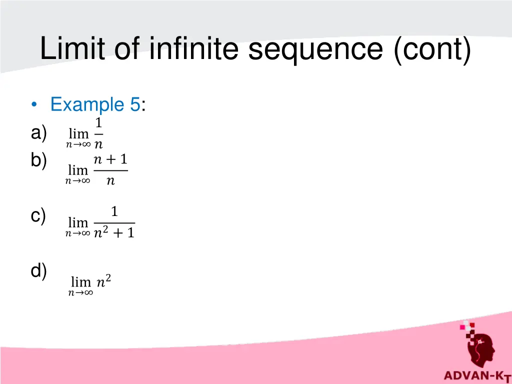 limit of infinite sequence cont