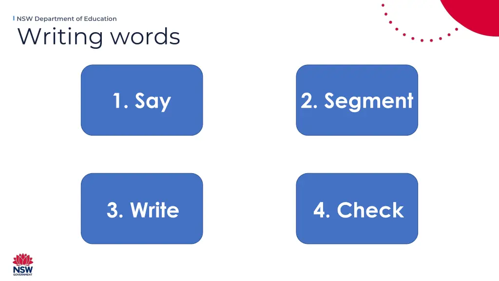 nsw department of education writing words