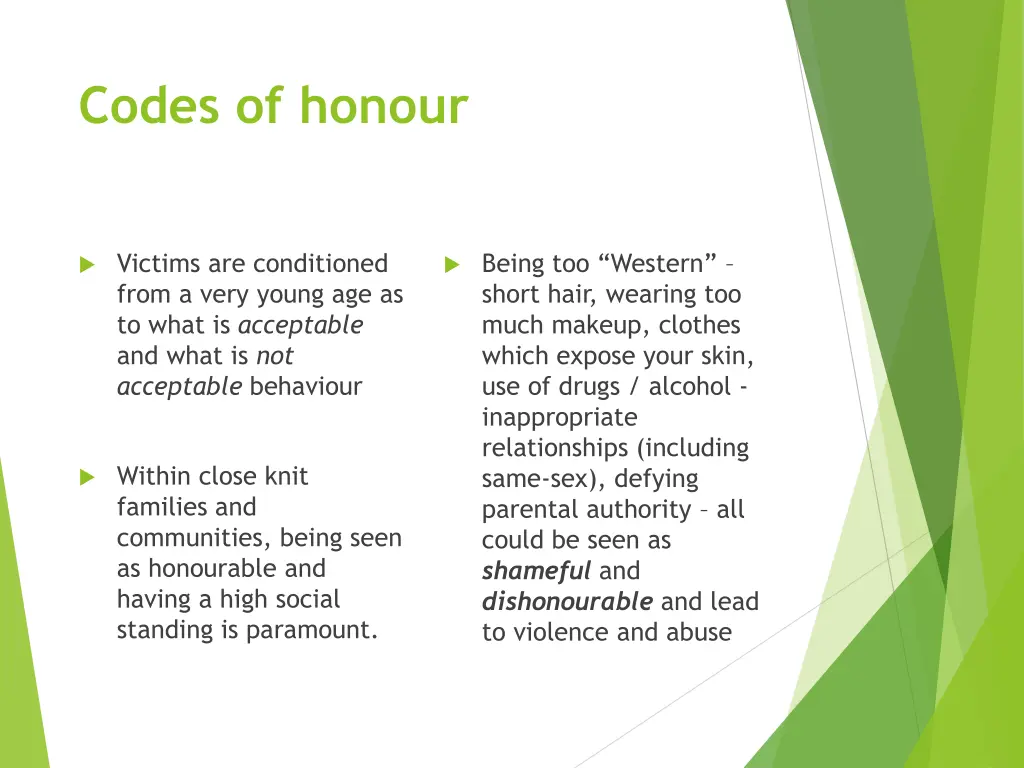 codes of honour