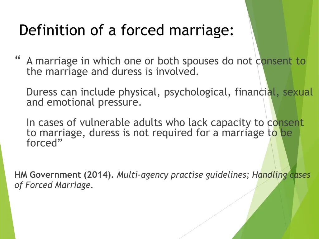 definition of a forced marriage