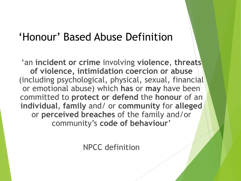 honour based abuse definition