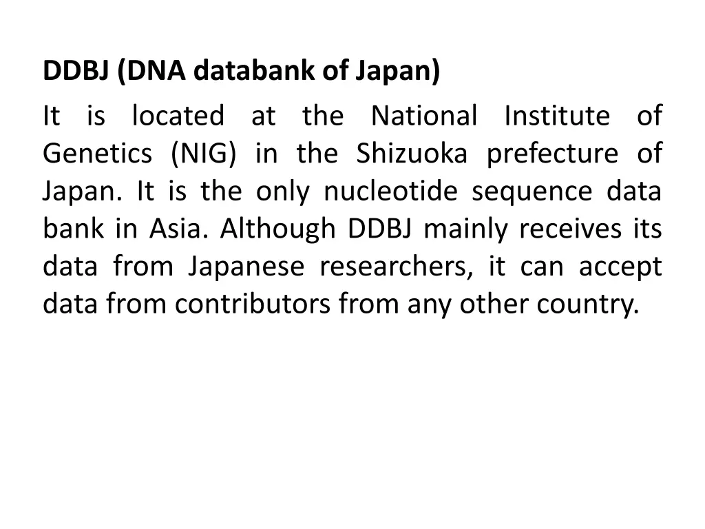 ddbj dna databank of japan it is located