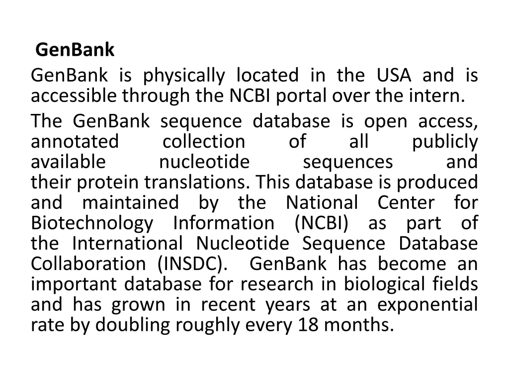 genbank genbank is physically located