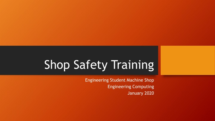 shop safety training