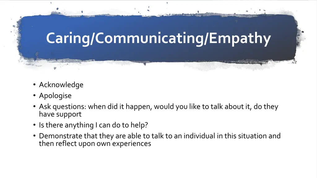 caring communicating empathy