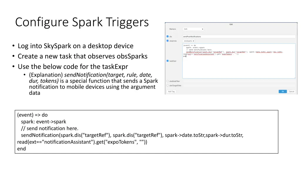 configure spark triggers