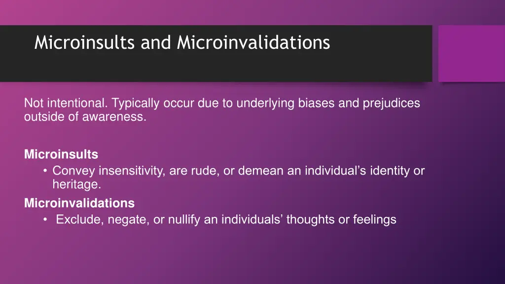 microinsults and microinvalidations