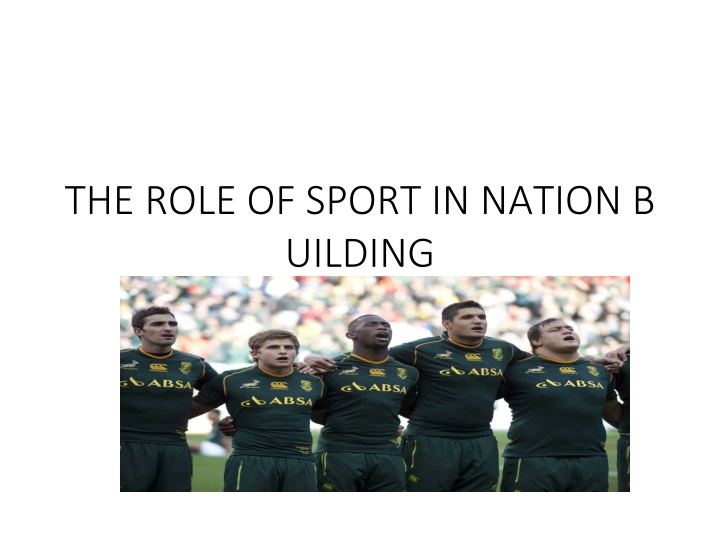 the role of sport in nation b uilding