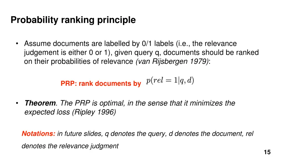 probability ranking principle