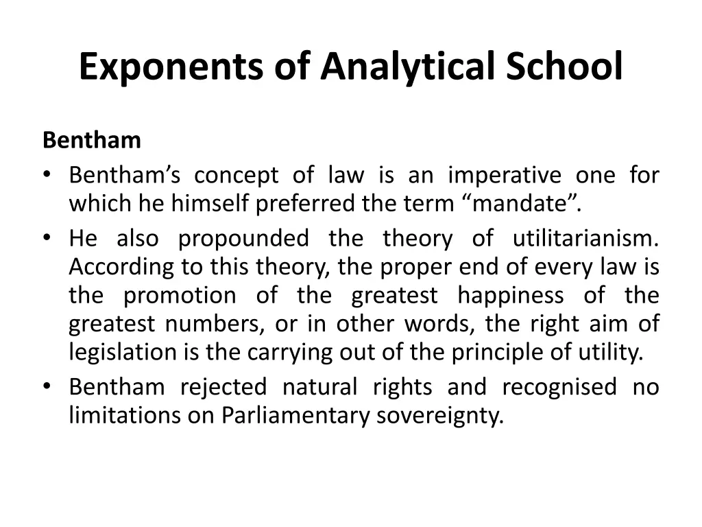 exponents of analytical school 1