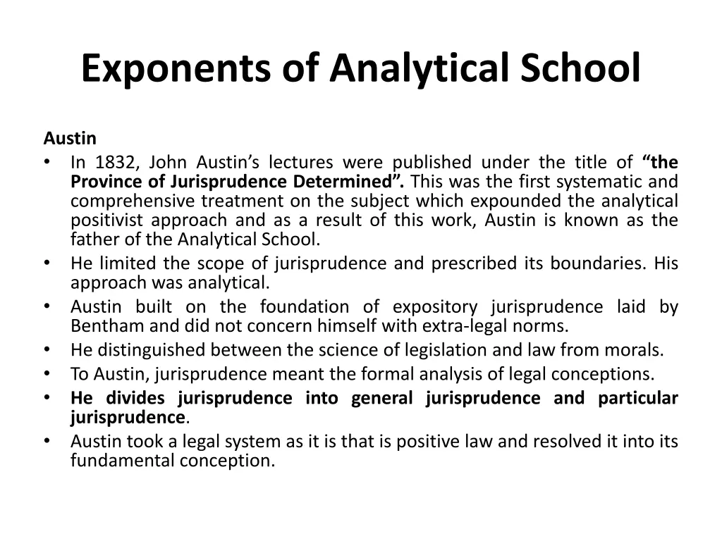 exponents of analytical school 2