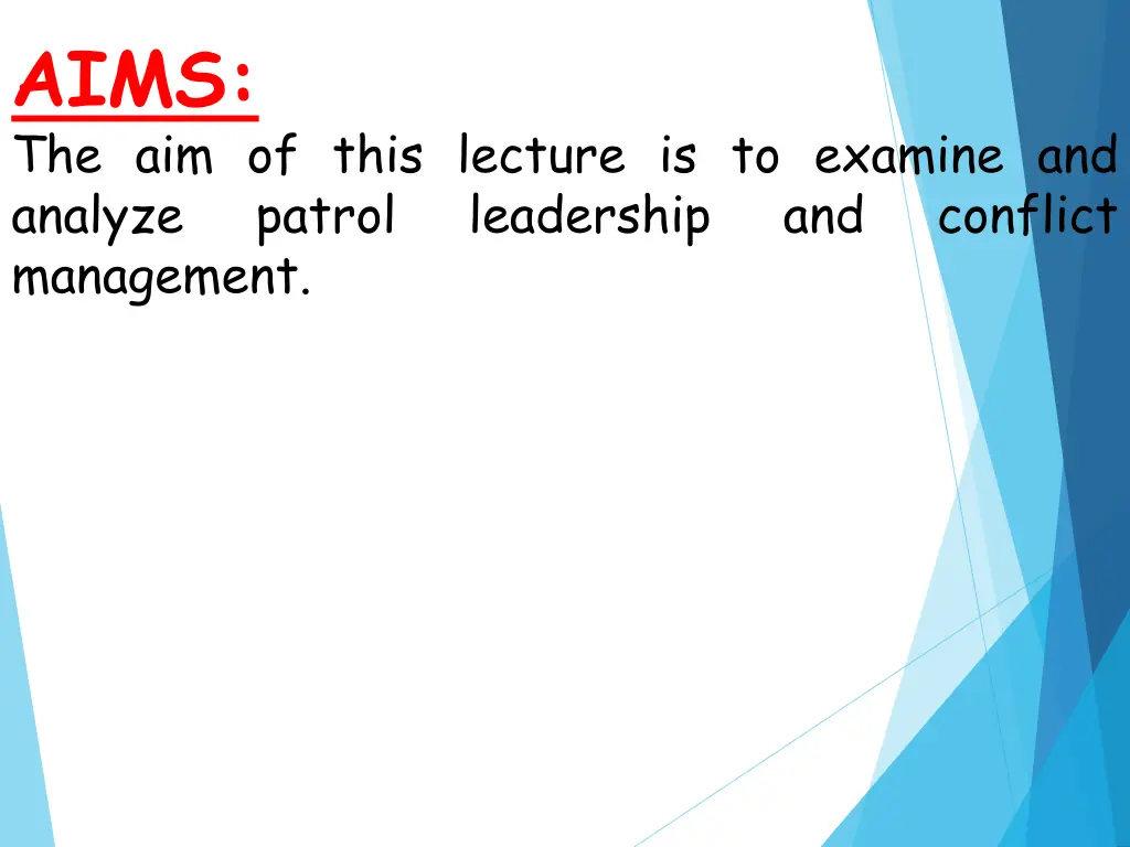 aims the aim of this lecture is to examine