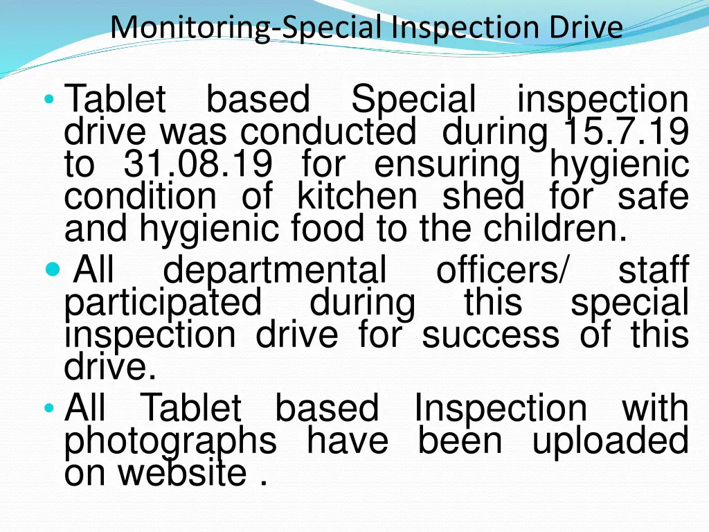 monitoring special inspection drive