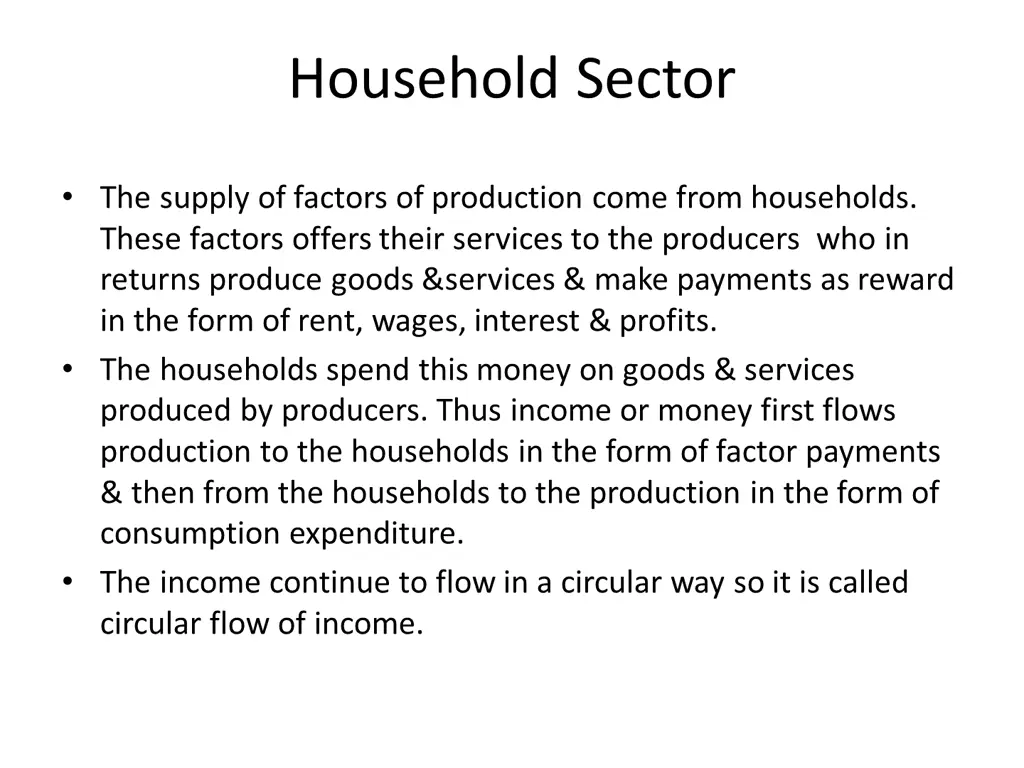 household sector
