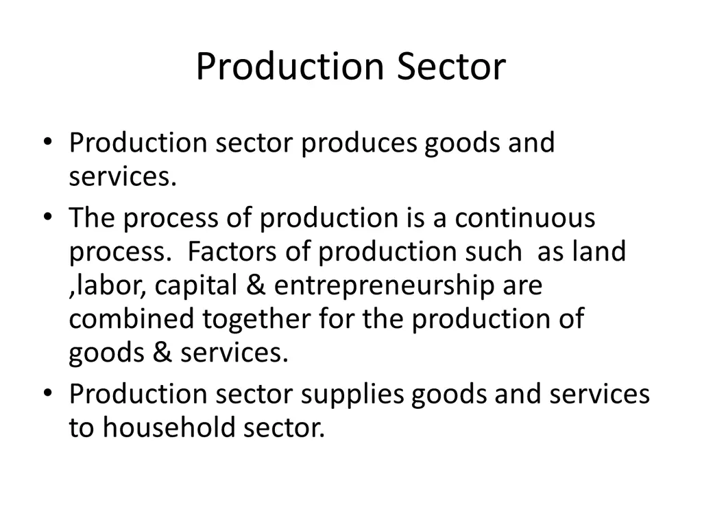production sector