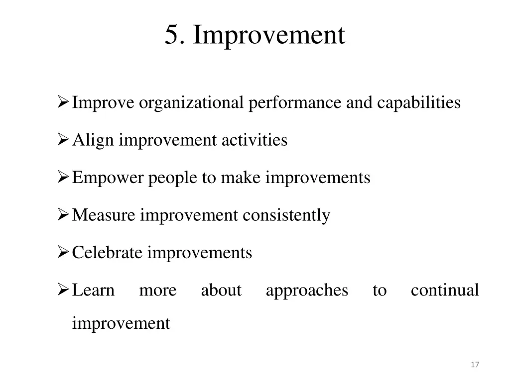 5 improvement