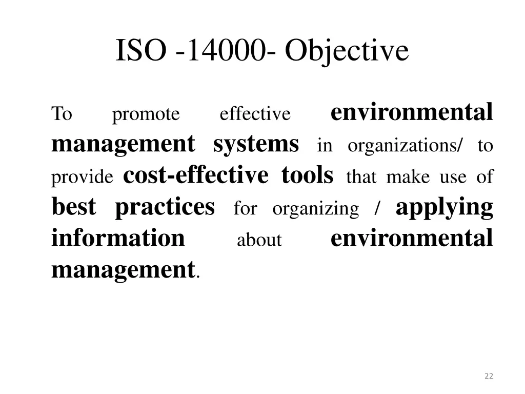 iso 14000 objective