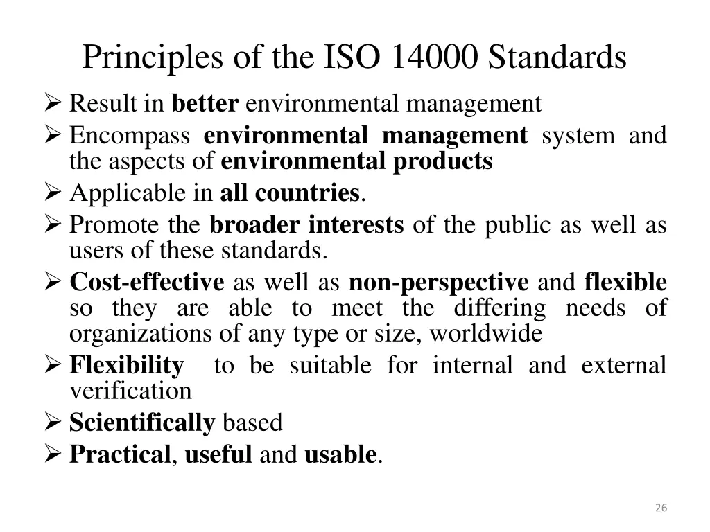 principles of the iso 14000 standards result