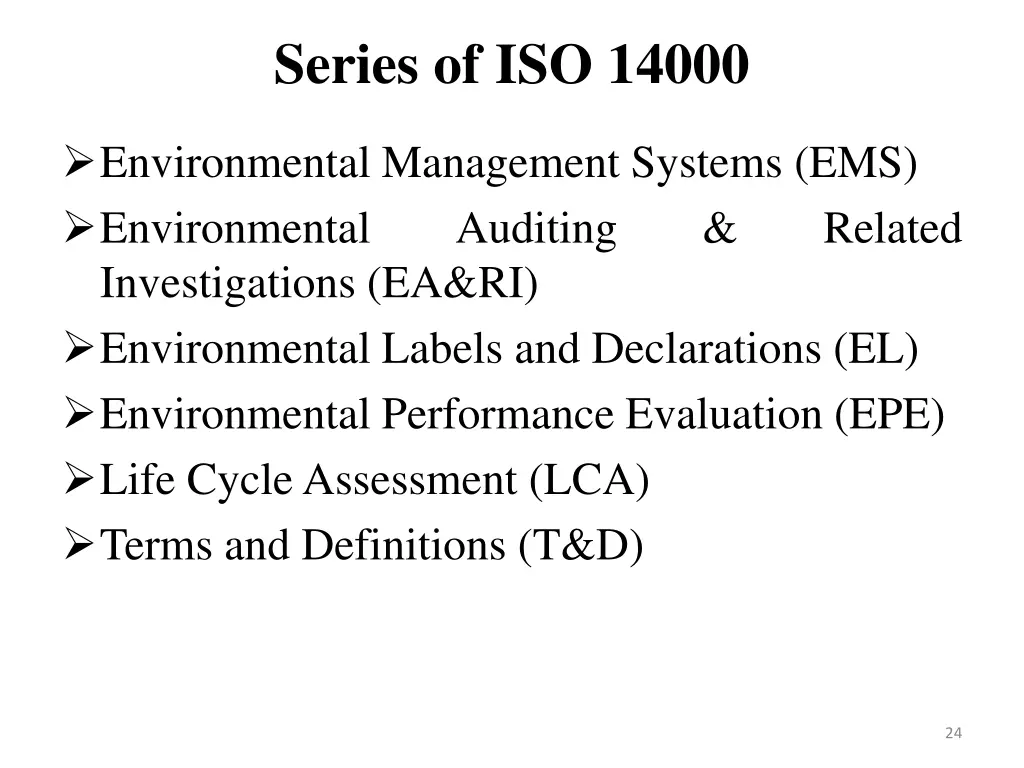 series of iso 14000