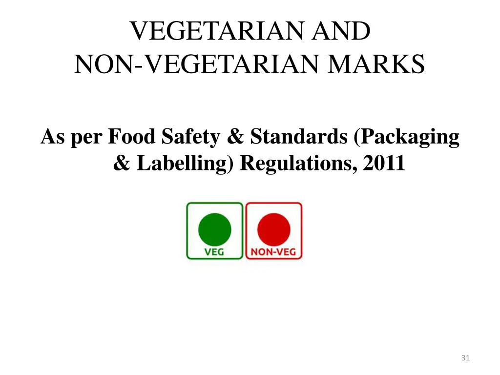 vegetarian and non vegetarian marks