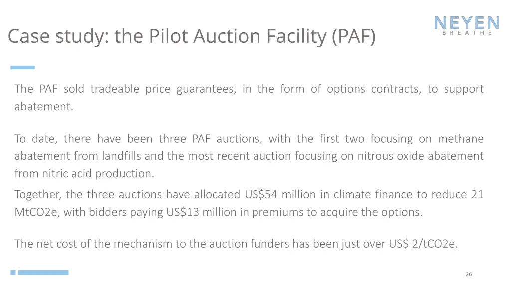 case study the pilot auction facility paf