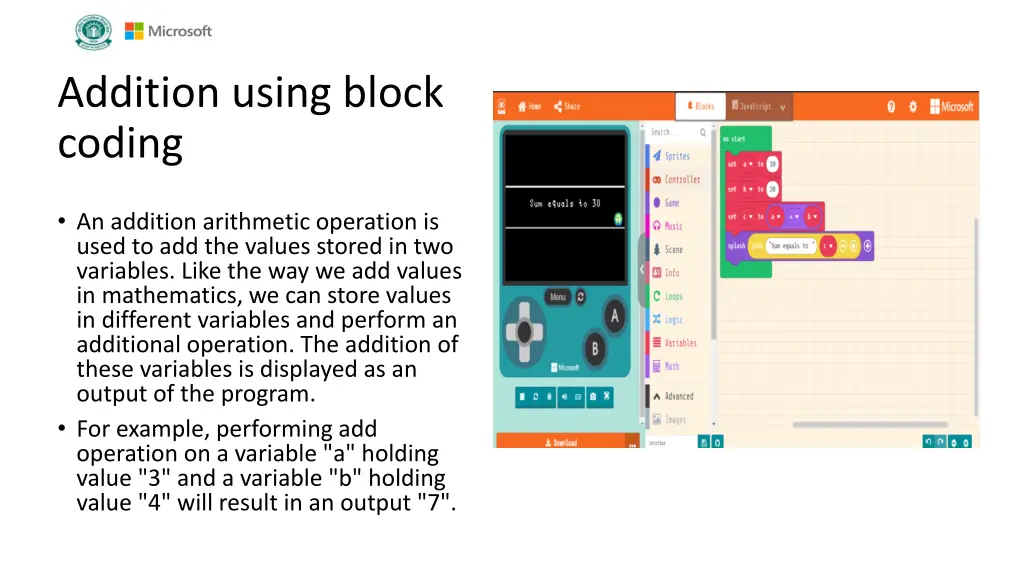 addition using block coding