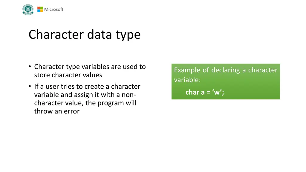 character data type