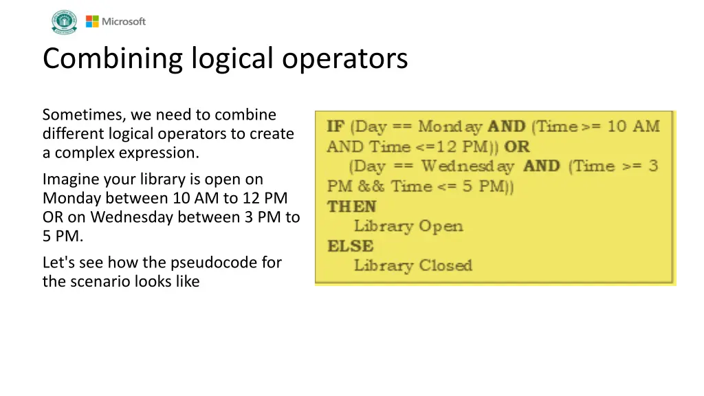 combining logical operators