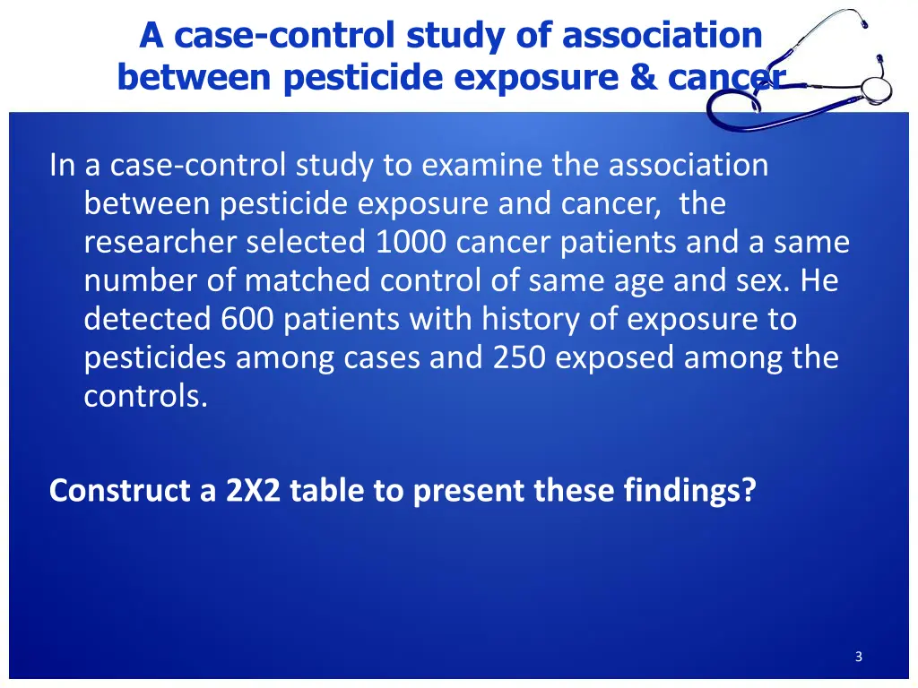 a case control study of association between