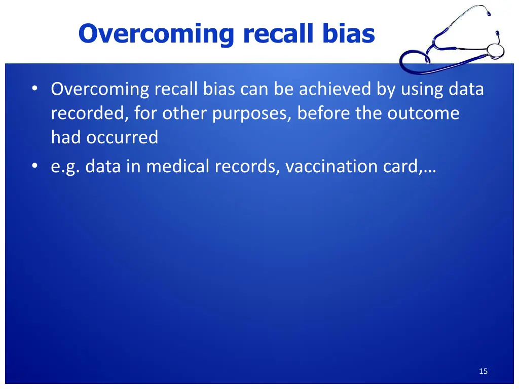 overcoming recall bias