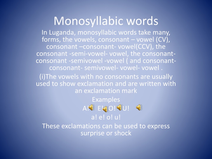 monosyllabic words in luganda monosyllabic words