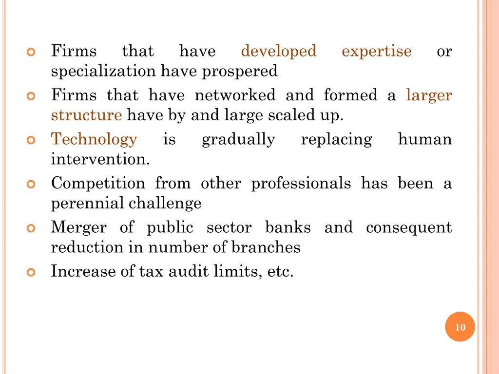 firms specialization have prospered firms that