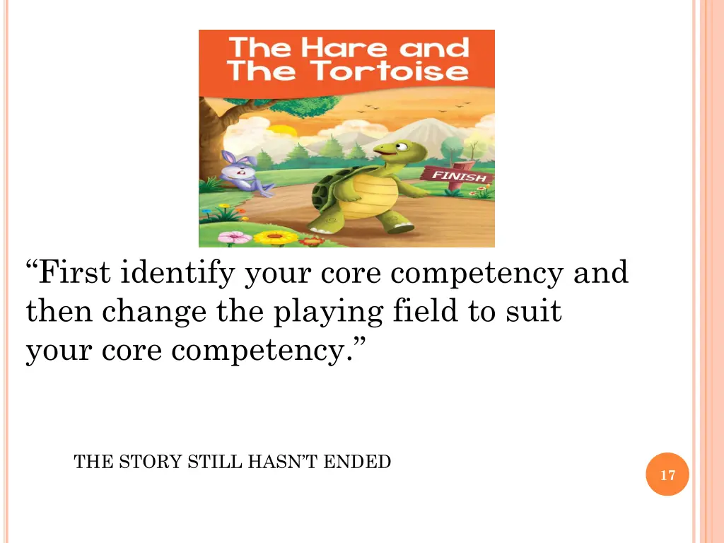 first identify your core competency and then