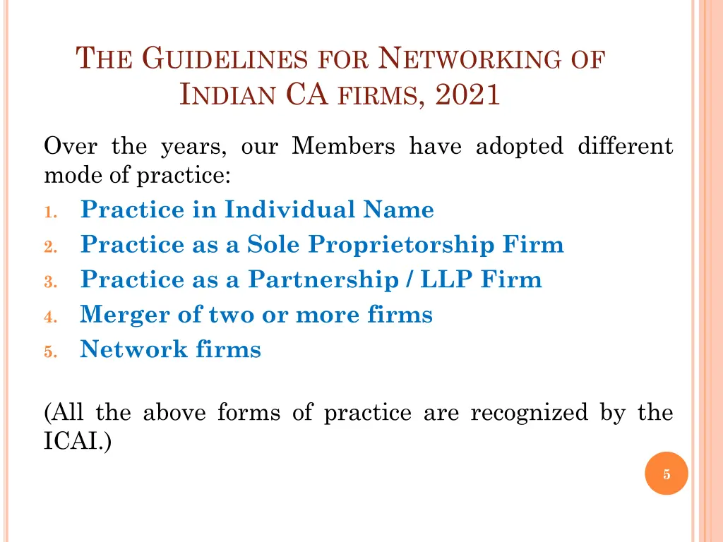 t he g uidelines for n etworking of i ndian