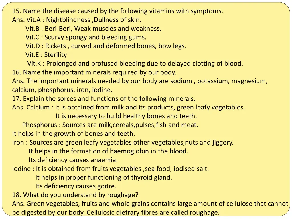 15 name the disease caused by the following