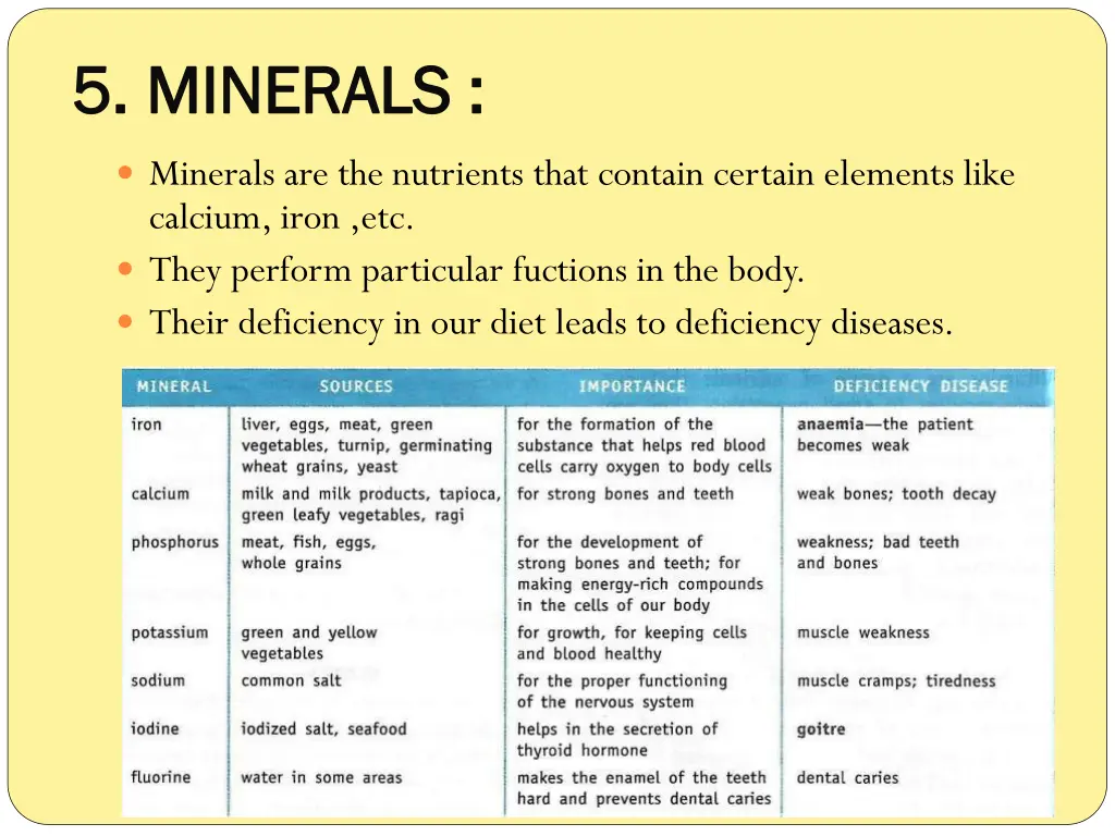 5 minerals 5 minerals