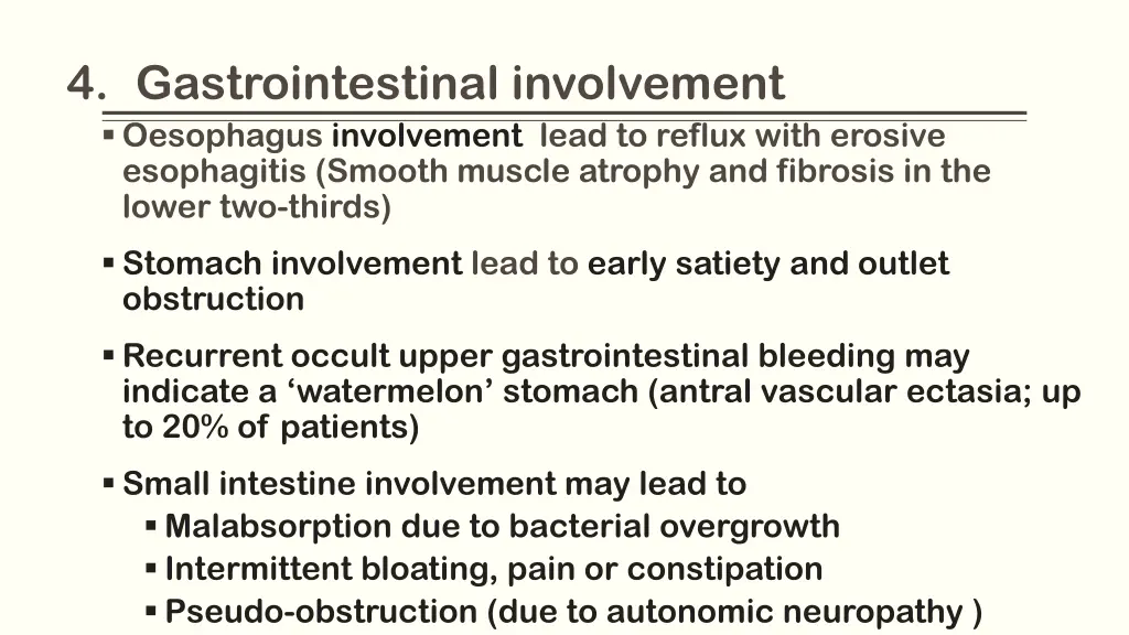 4 gastrointestinal involvement oesophagus