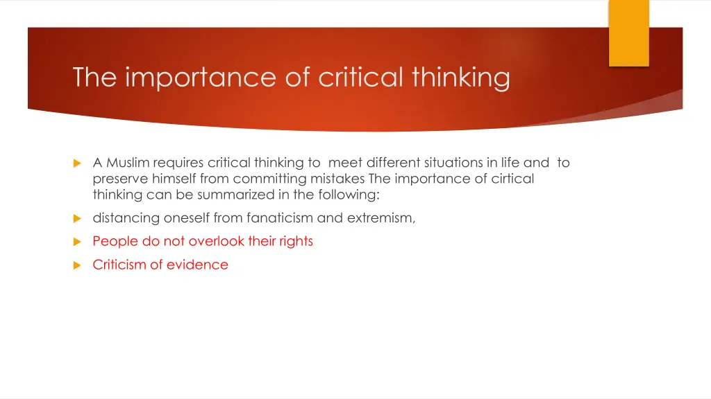 the importance of critical thinking