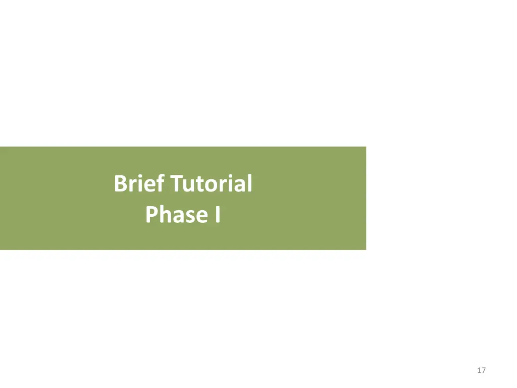 brief tutorial phase i