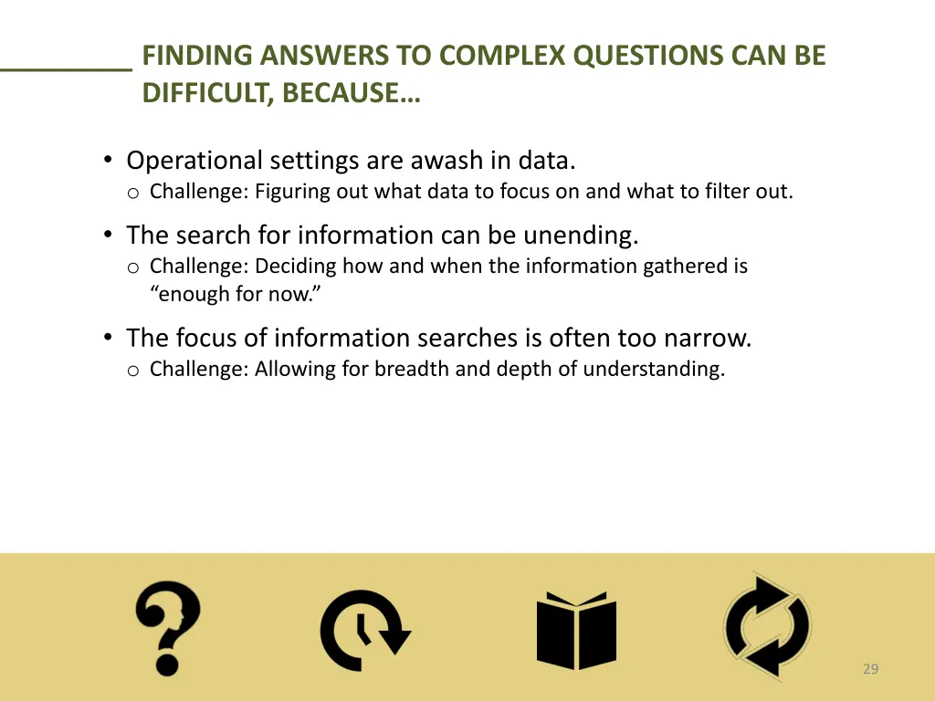 finding answers to complex questions