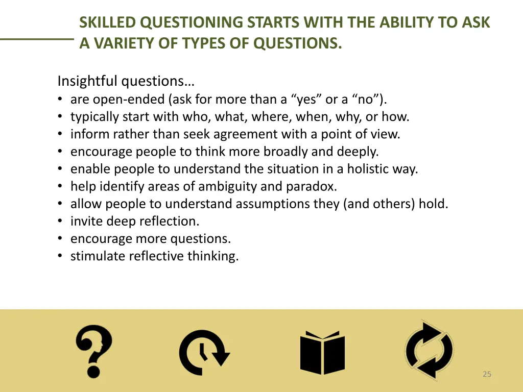 skilled questioning starts with the ability