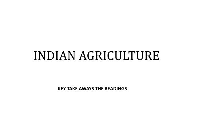 indian agriculture