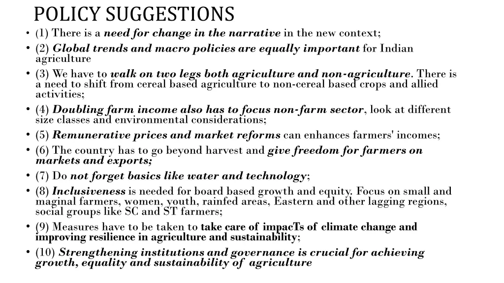 policy suggestions 1 there is a need for change